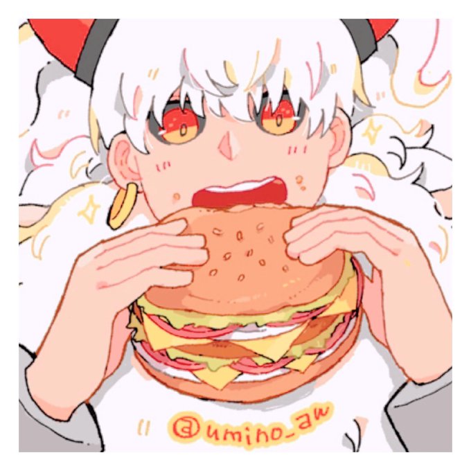 「ハンバーガー 上半身」のTwitter画像/イラスト(新着)｜2ページ目