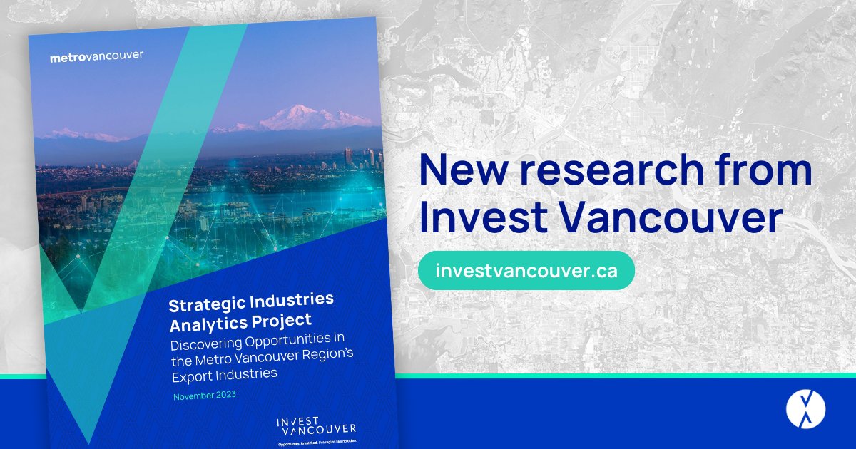 Invest_Van's tweet photo. New Report: Strategic Industries Analytics Project
Released today, our project is a deep-dive exploring 20 years of economic trends in some of the key export-oriented industries in the Metro Vancouver region.
#InVanInsights Link: https://t.co/0W7zO7TaZS
🧵What you need to know ⬇ https://t.co/X8WBLJSylU