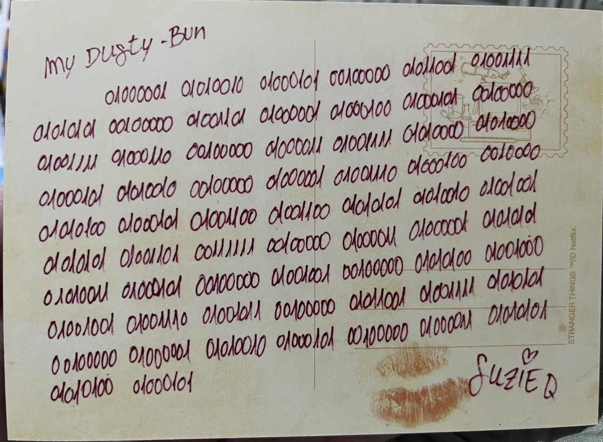 lesbianancy's tweet photo. oh my god dustin and suzie communicate in binary 😭 https://t.co/eh3FLpzI9U