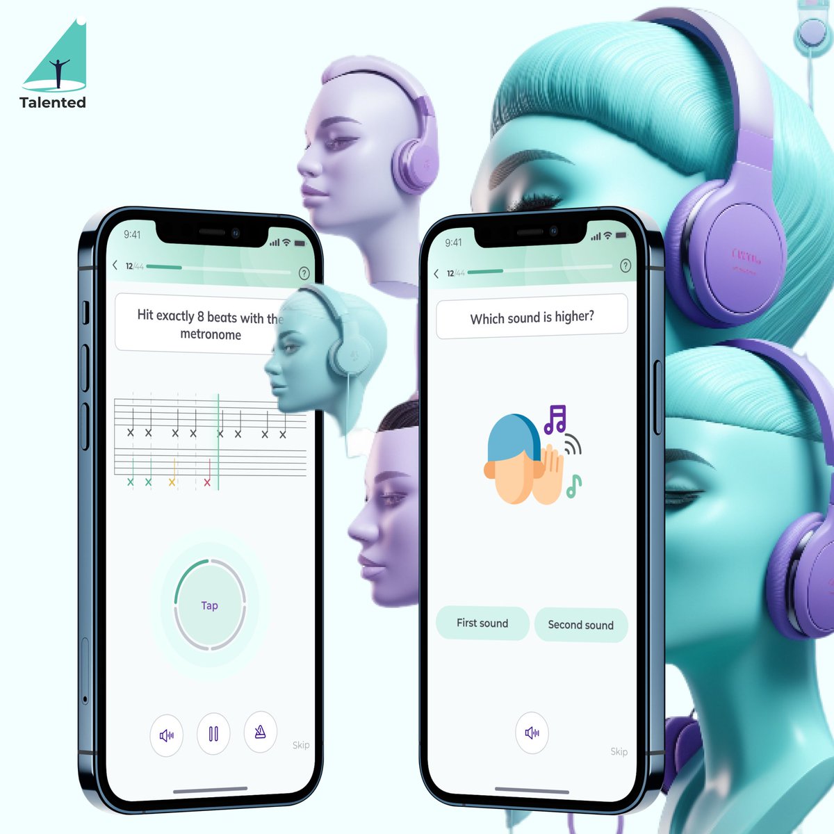 👂 Elevate your musical ear with Talented! 🎵 Experience comprehensive ear training exercises, enhancing your ability to recognize and replicate melodies, harmonies, and chords. Develop sonic sensitivity and play music by ear — feel every note. 🚀👂 #EarTraining #MusicApp