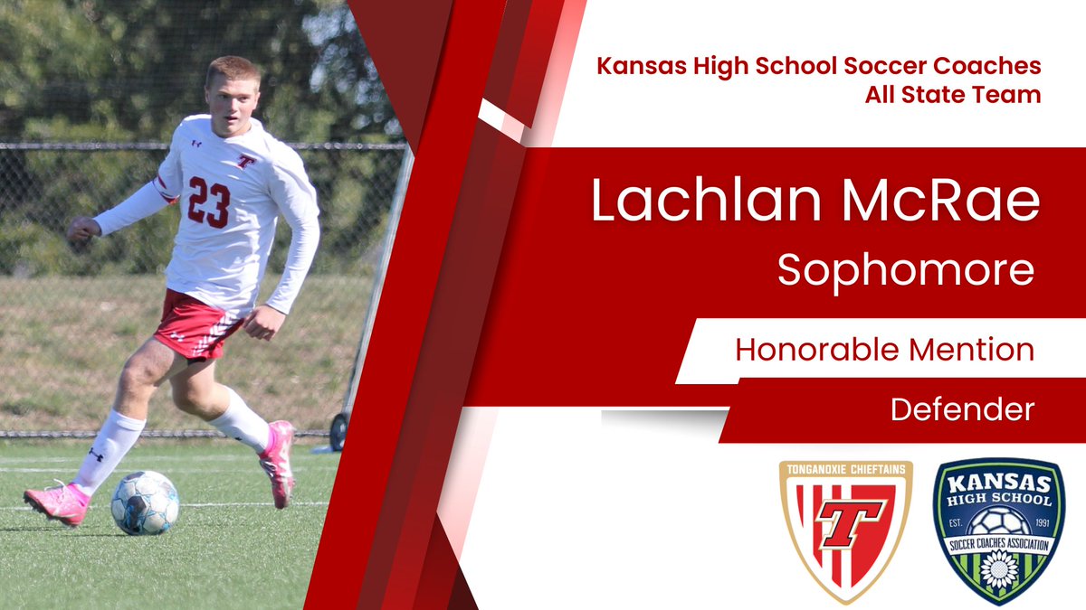 Congrats to Sophomore defender Lachlan McRae (@Lach0027) for earning All-State Honorable Mention recognition!