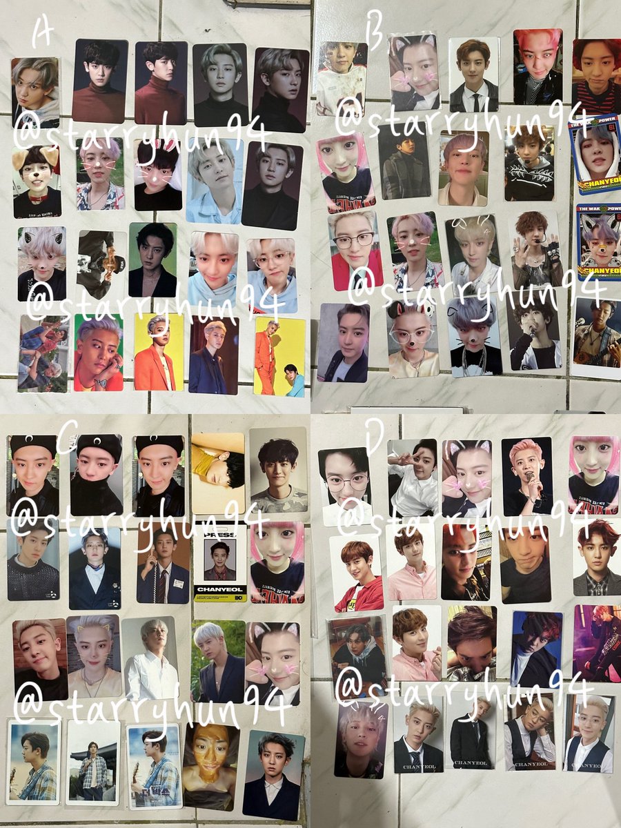 starryhun94's tweet photo. WTS LFB SELL ONHAND

CHANYEOL SET 
🇵🇭
A 2,2 $57
B 3,750 $95
C 4,350 $109
D 3,550 $90

🛵: ggx sdd
💸: gcash bpi
🇨🇦🇺🇸: dm me for details

alberta canada calgary yyc ca cad us usd ph exo pc photocard poca 양도 일괄 포카 sticker pc dftf mumo the box cgv megabox wal obsession kihno https://t.co/NyARwv0kQT