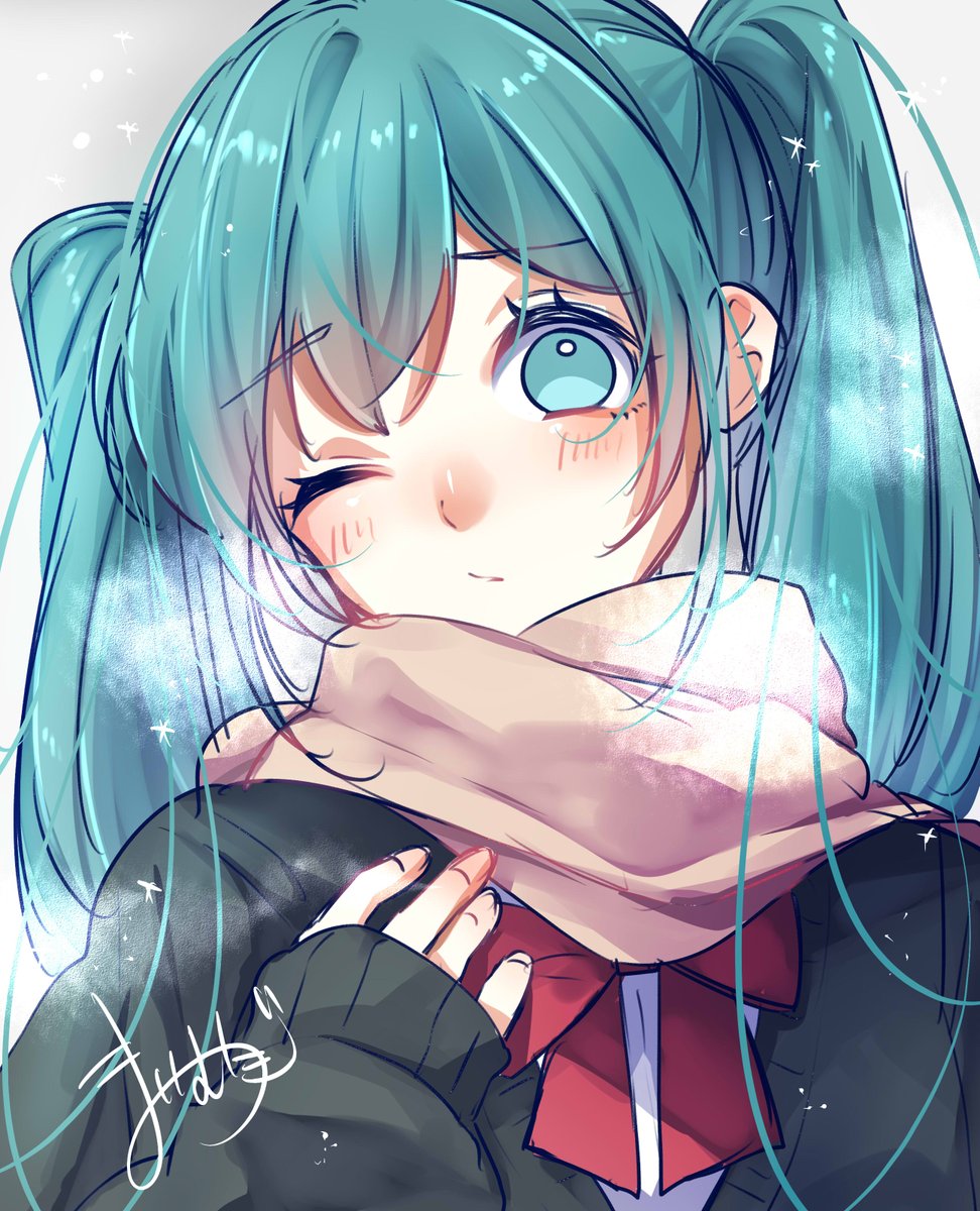 初音ミク「「毎日寒くなってきたね…」#初音ミク #VOCALOID 」|まいむぎのイラスト