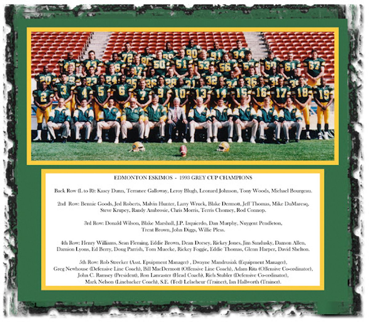 EdmHistorEE's tweet photo. 30 years ago today in #HistorEE - Edmonton wins their 11th Grey Cup in club history, avenging their loss to Winnipeg 3 years earlier, winning 33-23. @damonallen9 was Grey Cup MVP for the second time in Green and Gold, while Sean Fleming was Most Valuable Canadian, kicking 6 FGs. https://t.co/r2j5u0BgKe