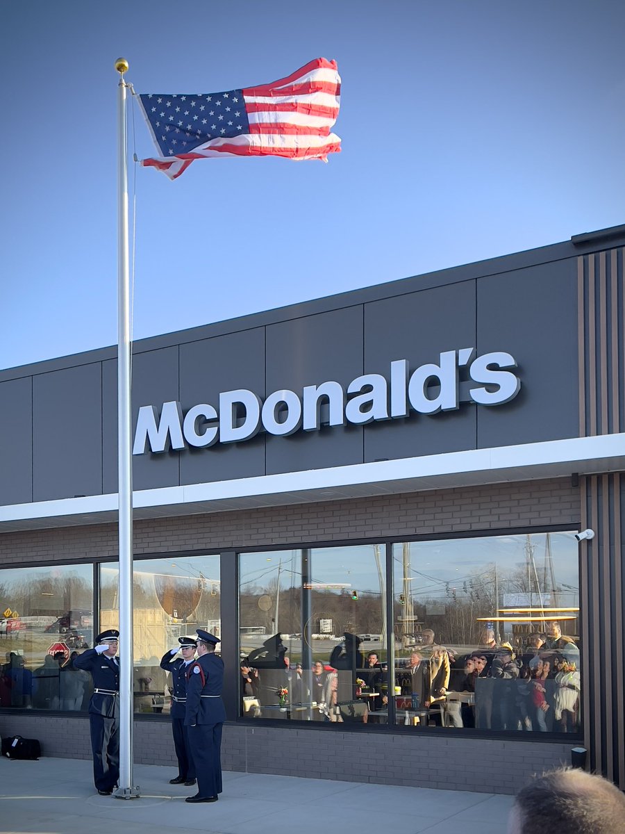 Henry County High School Air Force JROTC was honored to raise the flag at the new McDonald’s opening in Buckner this morning.