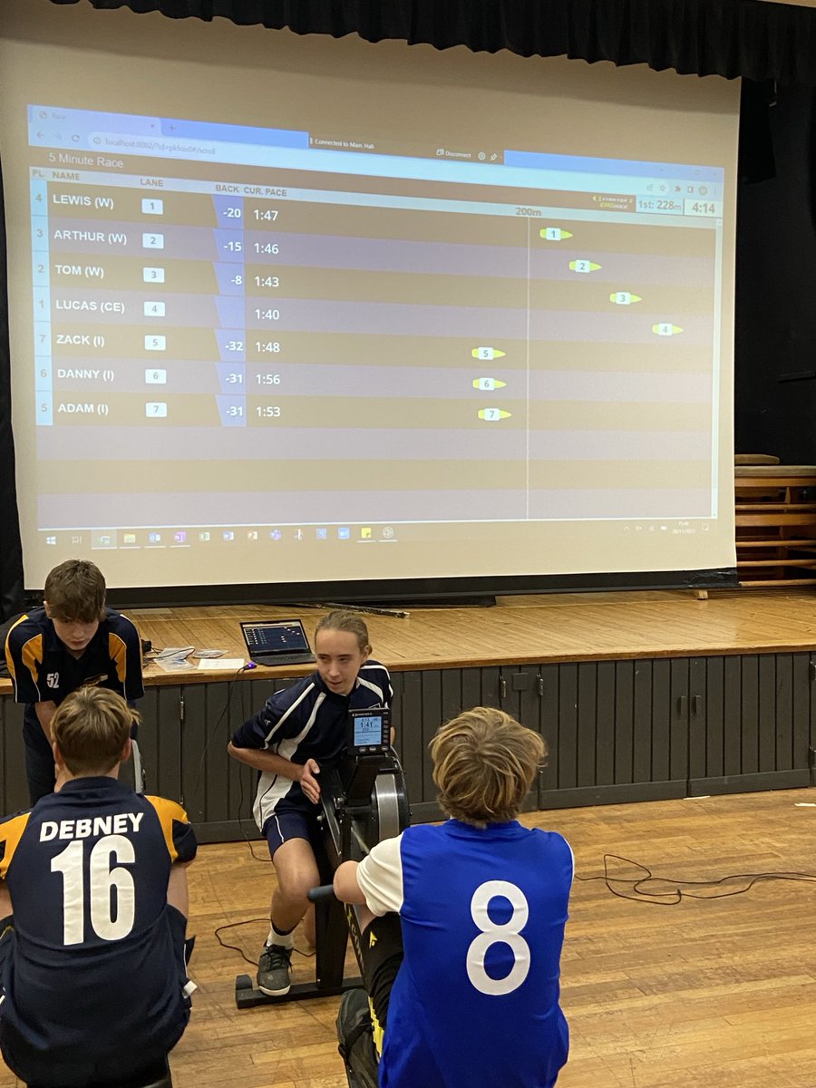 Lucas Reed leading the way in the indoor rowing this afternoon! Let’s go Team MECE