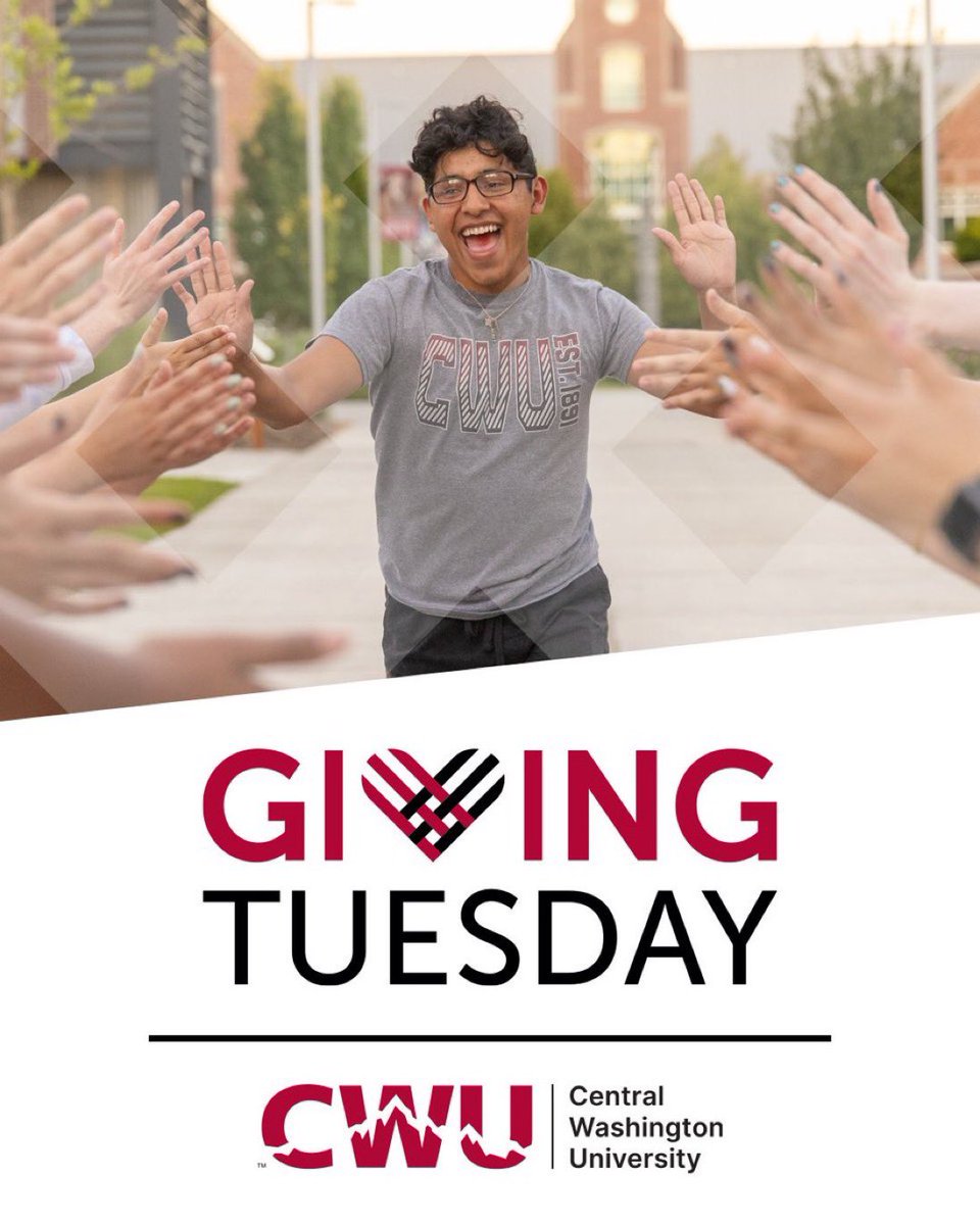 It’s #GivingTuesday and you can help students build brighter futures today.
Please join us in empowering education and building bright futures for <a href="/CentralWashU/">CWU</a> students this GivingTuedsday by using the link below to make your gift today.
cwu.edu/give