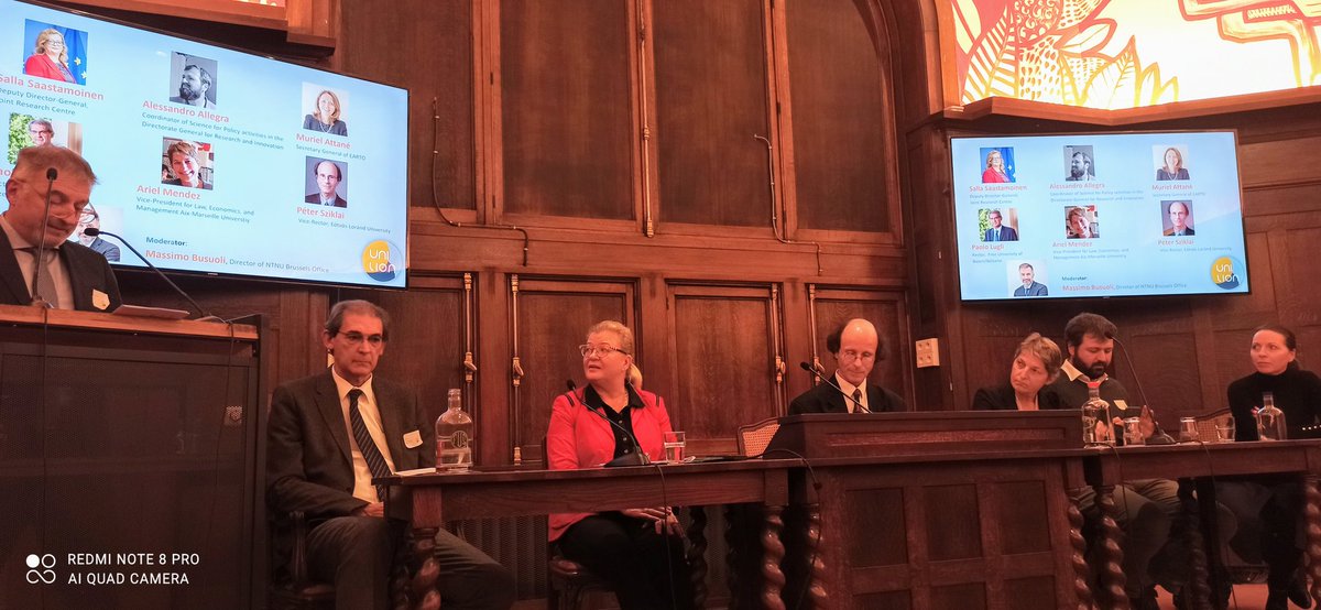 <a href="/SallaLoi/">Salla Saastamoinen</a> <a href="/EU_ScienceHub/">EU_ScienceHub</a> JRC DDG at the #unILiON panel discussion together with DG RTD, universities and <a href="/EARTOBrussels/">EARTO</a>. Science for Policy needs robust ecosystems, no single organization can do it alone