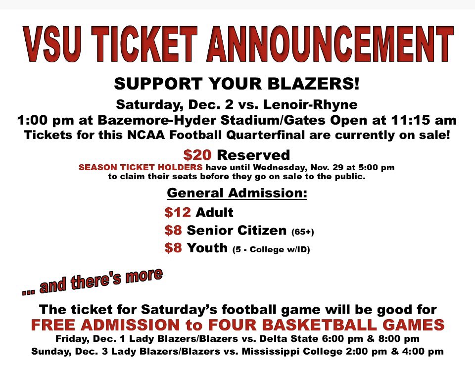 CoachMikeHelfer's tweet photo. This weekend there is a lot of opportunity to support the Blazers. Friday - 2 basketball games (men / women) and Saturday football NCAA quarterfinal! One ticket gets you in to all. #weneedU @BlazerAthletics https://t.co/HAUfldmrsK