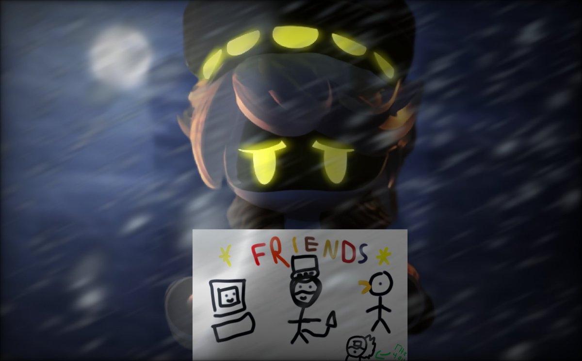 DisassemblyBot's tweet photo. Hello everyone! 

I'm so...so sorry for being missing for days...

I was...busy with things, you know?

But...like I promised, I was going to show you people something I did!

A drawing with all my friends!

I hope you guys like it... https://t.co/u5RgcswA5q