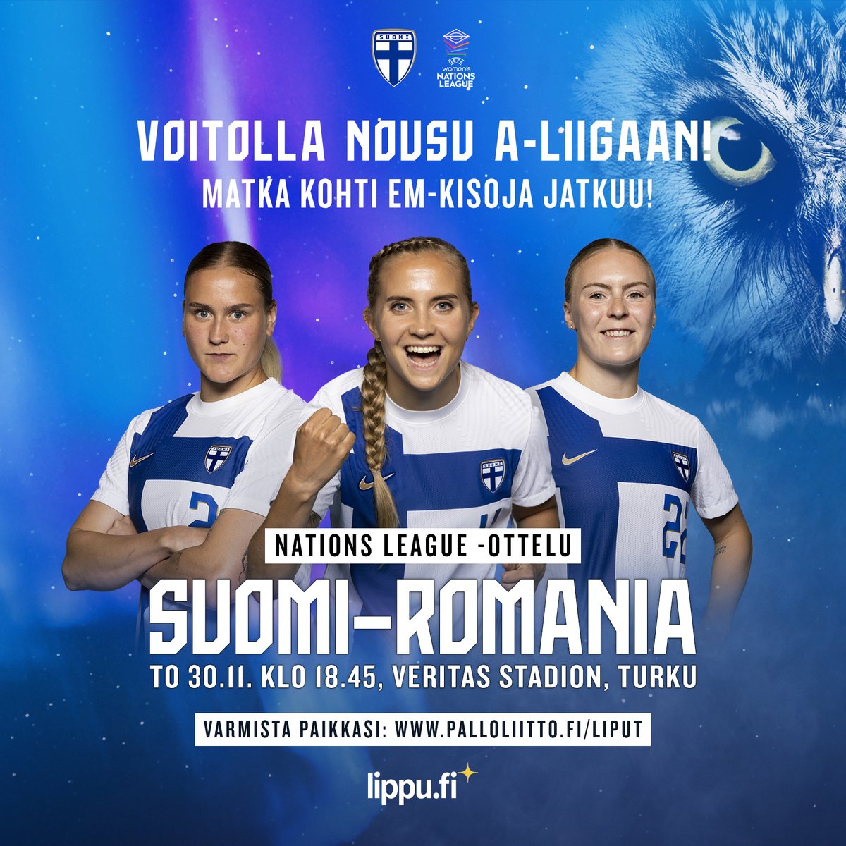 Turun jalkapallokausi huipentuu tulevana torstaina kello 18.45 Veritas Stadionilla, kun Helmarit kohtaa UEFA Nations Leaguen ottelussa Romanian!

🎫 Liput vuoden viimeiseen jalkapallomaaotteluun löydät osoitteesta palloliitto.fi/liput

#Helmarit #Turku #TKOMV #jalkapallo