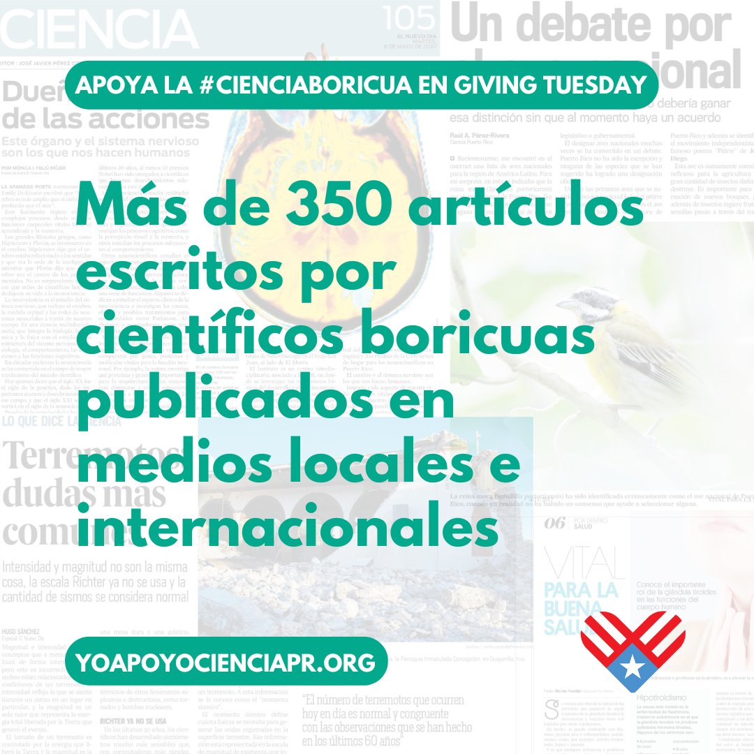 CienciaPR's tweet photo. ¡Este #GivingTuesday ayúdanos a seguir comunicando la ciencia de manera accesible y culturalmente relevante! Si haces tu contribución ahora a las 12pm en https://t.co/2hE7rFgHCH tu donativo podría duplicarse, ¡sin costo adicional para ti! #CollectiveImpacto #GivingTuesdayPR https://t.co/DqxASIAQtZ