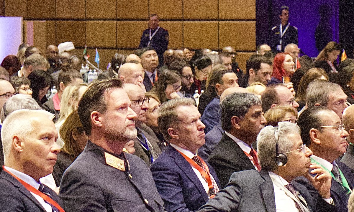 UKMissionVienna's tweet image. At the opening ceremony of the 91st INTERPOL General Assembly in Vienna, Austria, we celebrate 100 years of international cooperation to address global threats posed by transnational crime @SKavanaghLyon  #INTERPOLGA #INTERPOL100