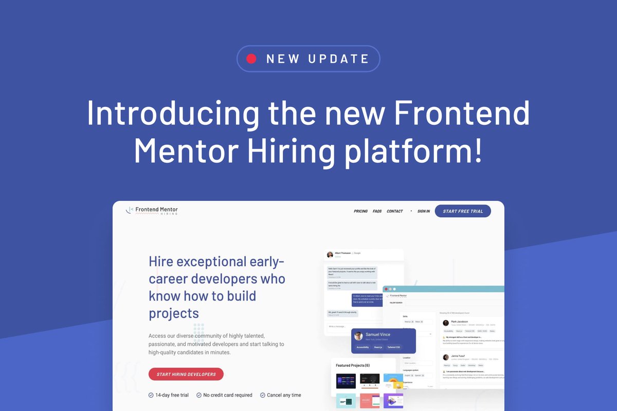 🚨 BIG NEWS!! 🚨 We are DELIGHTED to announce that our Hiring Platform is now officially live!! 🚀 We couldn't be happier to make this announcement and are excited to start helping companies discover the incredible talent within our community! More details in the thread 👇