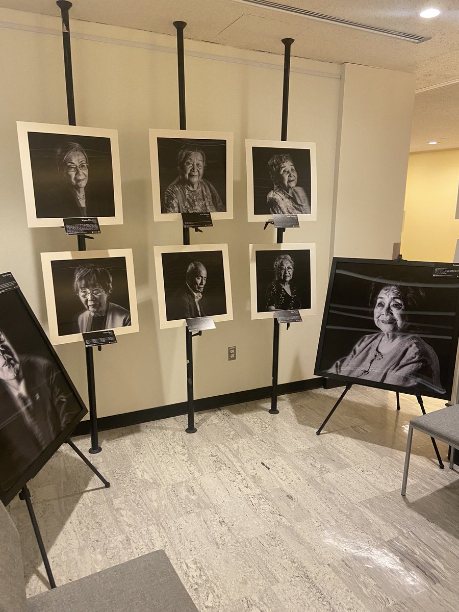 #Portraits of the Hibakusha - 80 Years Remembered is showing for the whole of #NuclearBanWeek GA-1B Neck (near ViennaCafe) #UN #TPNW2MSP #Setsuko #Thurlow #nomorehiroshima #nomorenagasaki