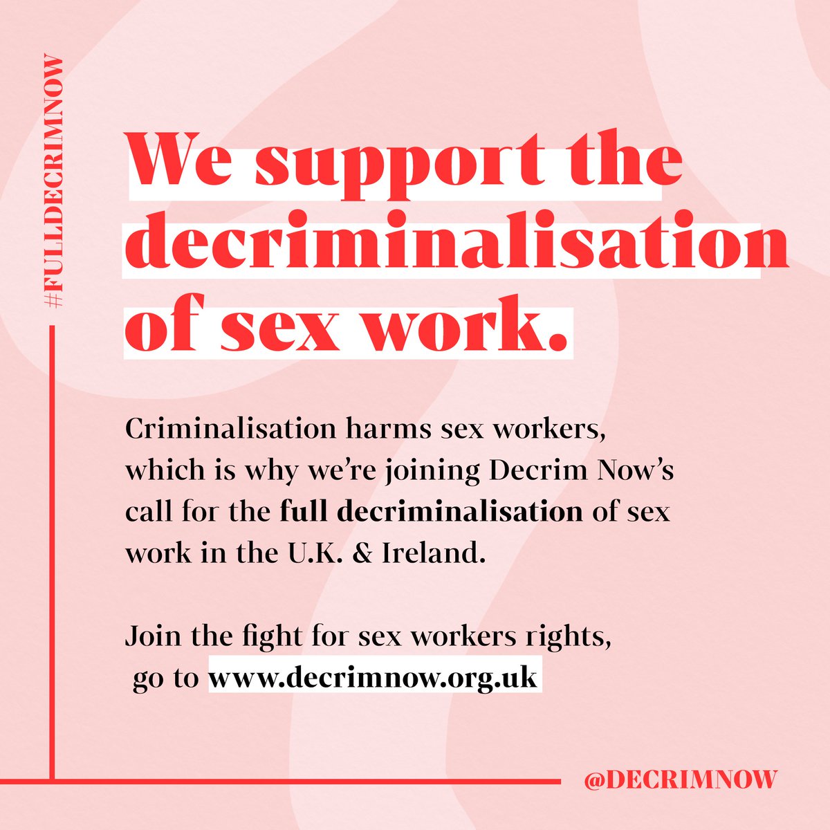 We support the call for safer conditions for sex work, advocated by @ukdecrimnow - this is a trade union issue, as is the safety of all workers.
