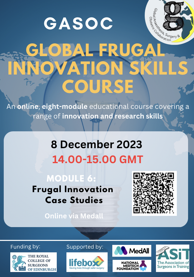 Is it December already?🎄 One week to go for the December Module of the global #frugalinnovation skills course! Register now! 👉 bit.ly/46XcL4R 📆 8/12/23 ⏰ 14.00-15.00 GMT @MedAllApp @RCSEd @SaferSurgery @ASiTofficial @MedTechFndation @willboltontiger @jgnanaraj