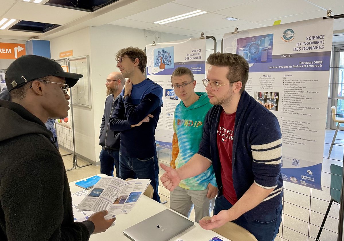 Master Science des Données Université de Rouen (@mastersidrouen) on Twitter photo 🚀 Aujourd'hui, enseignants et étudiants sont au Forum Poursuite d'études de l'<a href="/univrouen/">Université de Rouen Normandie</a>, sur le Campus Sciences et ingénierie du Madrillet, pour présenter le Master SID aux étudiants de L2 et L3 info, EEEA, et maths.
Merci aux étudiants du <a href="/MasterSIDRouen/">Master Science des Données Université de Rouen</a> présents 😊 ☀ 🚀 Aujourd'hui, enseignants et étudiants sont au Forum Poursuite d'études de l'<a href="/univrouen/">Université de Rouen Normandie</a>, sur le Campus Sciences et ingénierie du Madrillet, pour présenter le Master SID aux étudiants de L2 et L3 info, EEEA, et maths.
Merci aux étudiants du <a href="/MasterSIDRouen/">Master Science des Données Université de Rouen</a> présents 😊 ☀