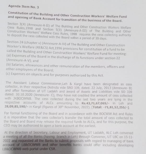 SyedAinulHuda's tweet photo. It is disheartening to know that despite more than 70 Crore rupees lying with Labour Dept. has not been disbursed to the kids of registered labours.
@LGLADAKH is requested to look into the matter at the earliest, as the poorest of poor are suffering.
#AapKaKhidmatgaar https://t.co/ysPiTTzvKi