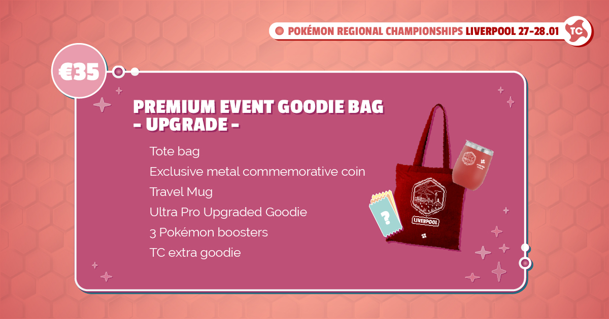 fanfinity_pkm's tweet photo. 📢Attention Trainers!🚨

All Pokémon Regional Championships Liverpool participants will get the participation goodie bag with their entry!👀

💎In addition, the optional Premium Event Goodie bags will be available through @rk9labs with the player entry tickets starting tomorrow. https://t.co/En9nRReYwg