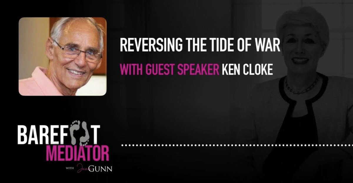 What role can we play in changing the narrative of war? Great to have a conversation with <a href="/kencloke/">Kenneth Cloke</a> about Reversing The Tide of War. Listen here! >>
pod.link/1691720323/epi… #BarefootMediator #mediation #WarMediation