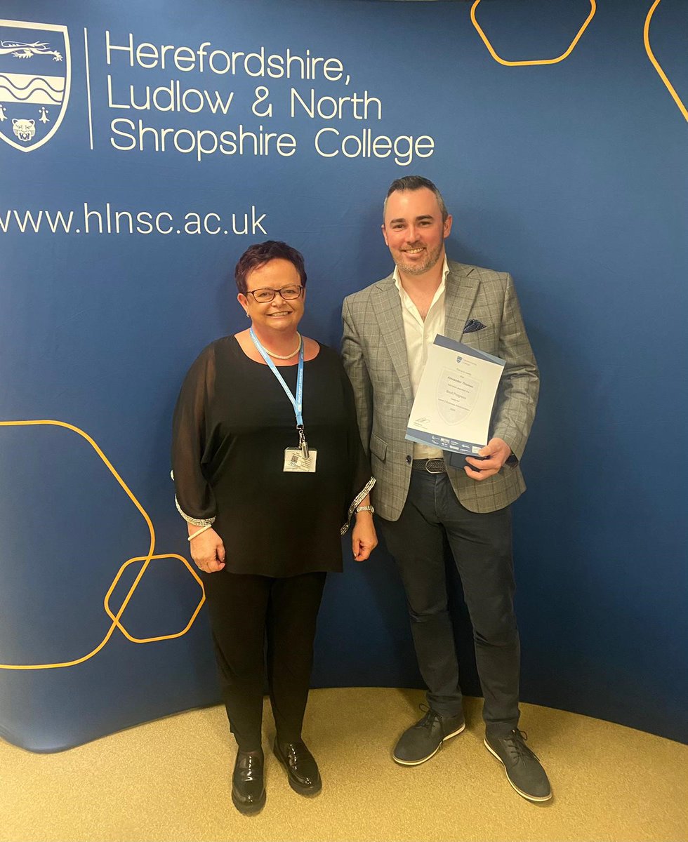 Congratulations to Alex Thomas, who works in Regional Business Support for Dormy Care Communities, on receiving the Best Progress award from Herefordshire, Ludlow &amp; North Shropshire College, where he is currently undertaking his Level 3 Apprenticeship in Business Administration.