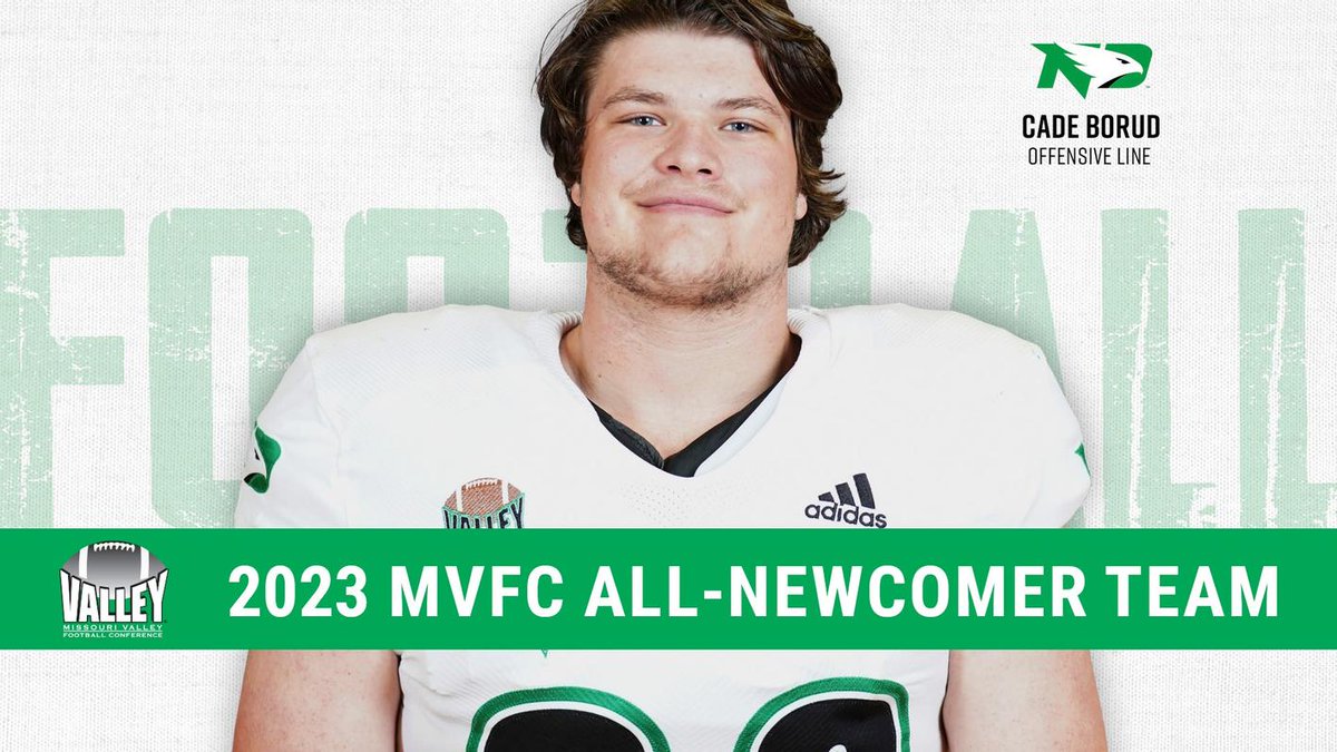 Congratulations, Cade Borud, on being named to the 2023 MVFC All-Newcomer Team! 🏈

RELEASE: fightinghawks.com/news/2023/11/2…

#UNDproud | #LGH