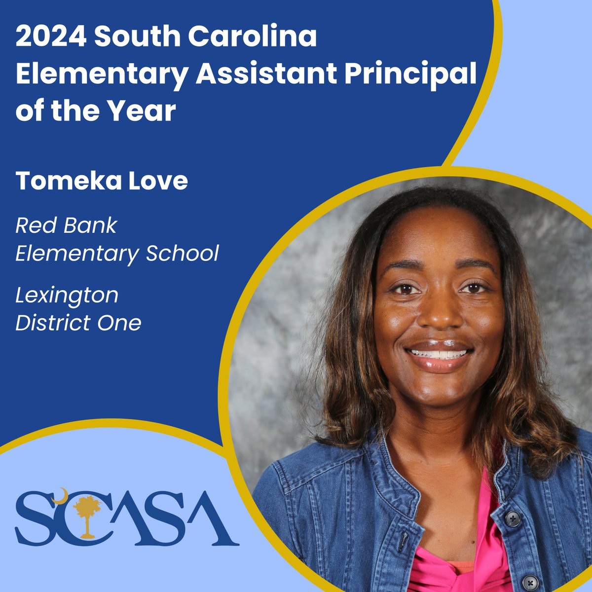 SCASAnews's tweet photo. Get ready to celebrate @TomekaLove3—the 2024 SC Elementary Assistant Principal of the Year! 

Tomeka is an assistant principal at Red Bank Elementary in @LexingtonOne. We are so grateful for the work Tomeka puts in for her @RBESRoadrunners students every day! https://t.co/NHT4We6RuX