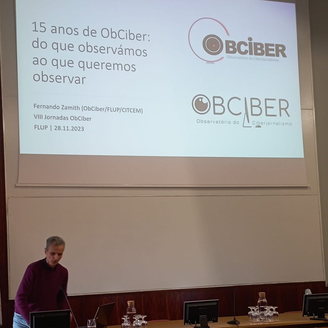 obciber's tweet photo. Conferência "15 anos do ObCiber: do que observámos ao que queremos observar" com o Diretor do ObCiber, Fernando Zamith

#8JOBCIBER https://t.co/CZmrRuA7vQ