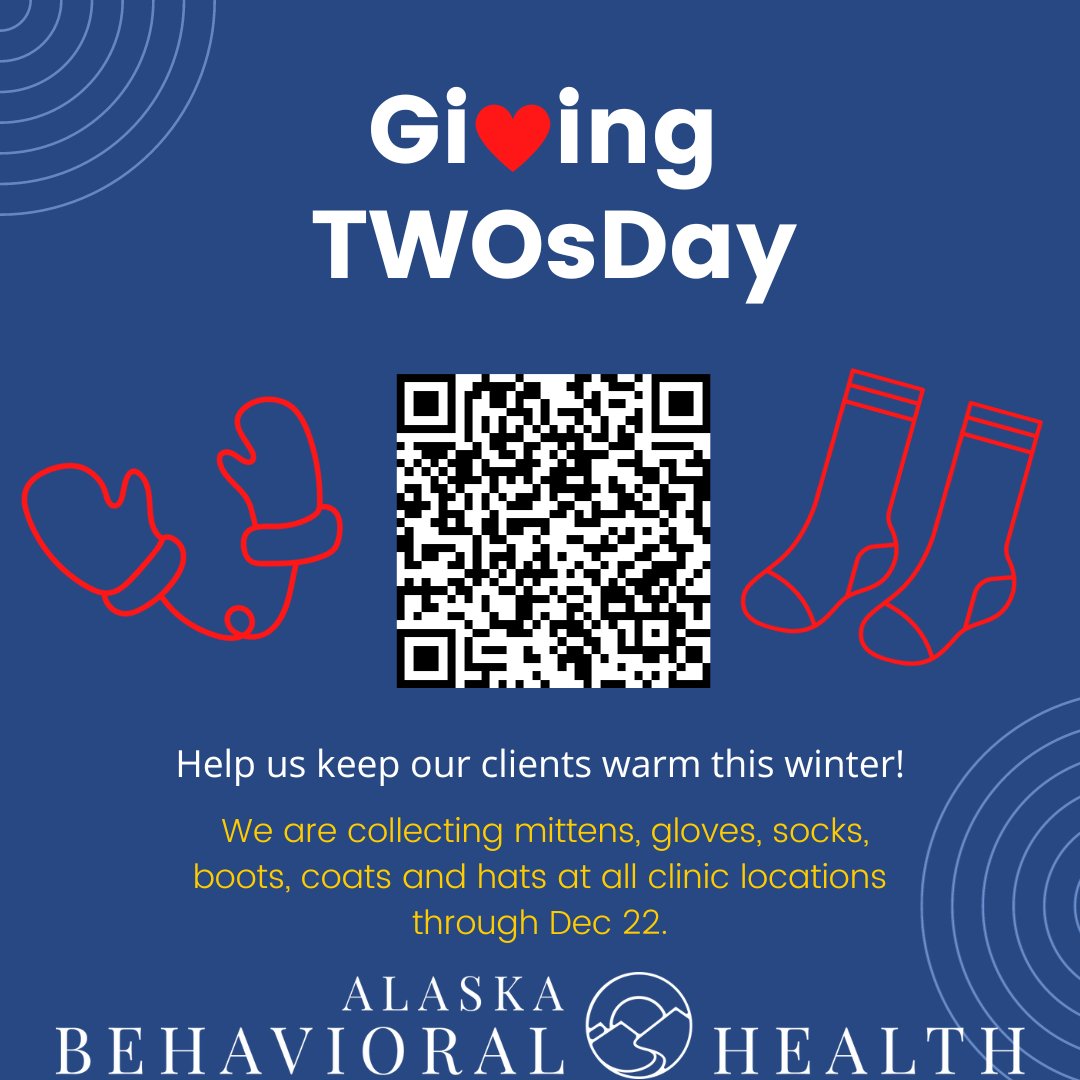 This #GivingTuesday, support those struggling with mental illness by donating a pair of dry socks or warm mittens! Drop items at any AKBH clinic or donate here: loom.ly/FlRI9C0