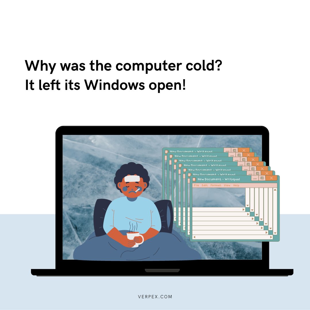 VerpexHosting's tweet photo. Our hosting ensures a secure environment for your website—no open windows here! Keep your website warm and secure with our hosting services. #TechJokes #SecureHosting #WindowsClosed https://t.co/jrq9zCOR5V