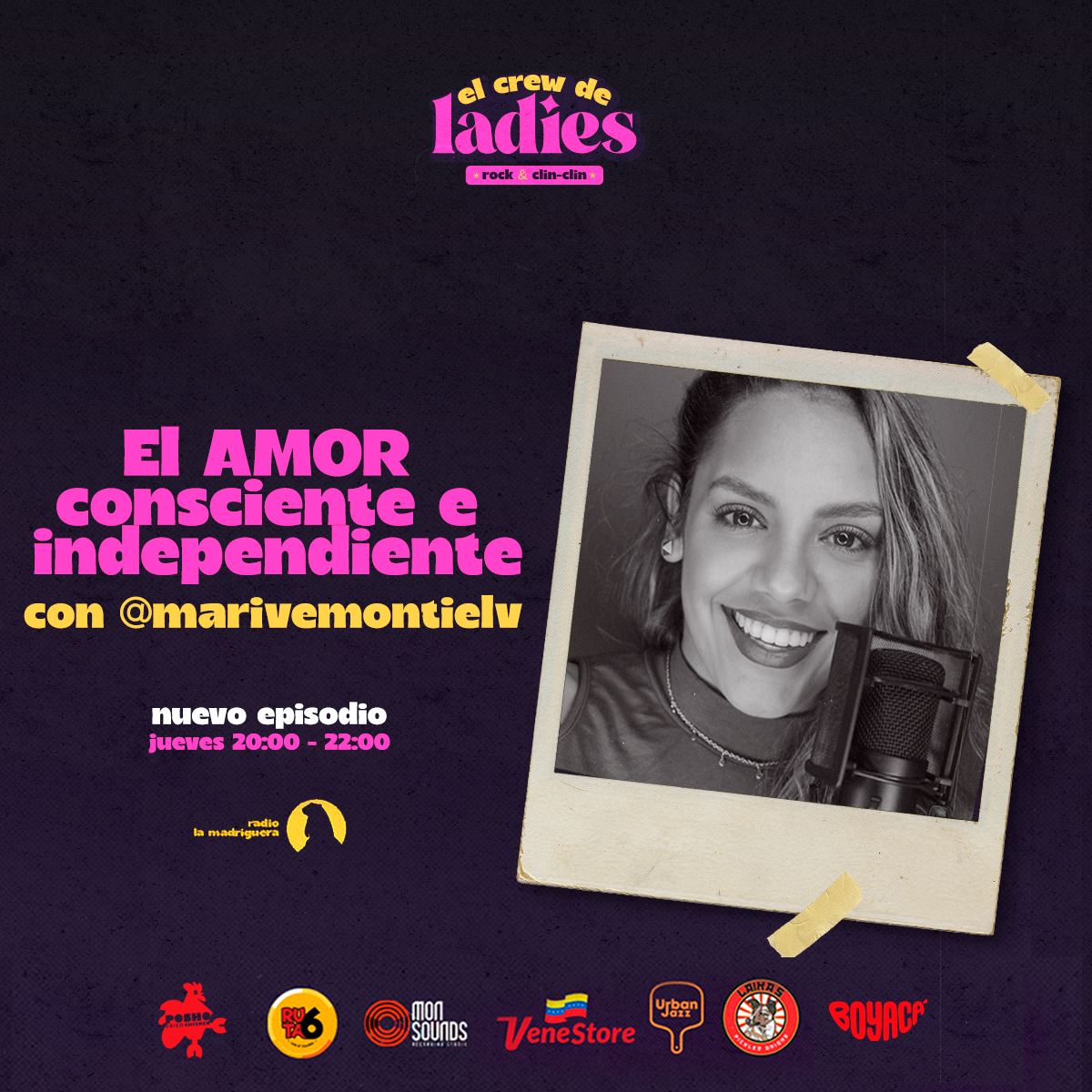 Este jueves tenemos un programa musical bien sabrosito junto a <a href="/MariveMontiel/">Marivé Montiel</a> 💃🏻

Hablaremos del amor, de la pasión por lo que hacemos y de cómo la música nos acompaña en cualquier momento de la vida 🎶

Los esperamos este jueves por radiolamadriguera.com