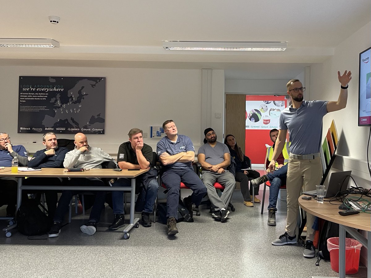 FlowcreteUK's tweet photo. The Flowcrete team has enjoyed a hands-on training session today at the Sandbach site, focusing on ESD flooring.

Many thanks to our European Product Manager, Mikołaj Tokarski, for hosting the session!

#flooringexperts #esdflooring #resinflooring #flooringindustry https://t.co/4rBJug2BHh