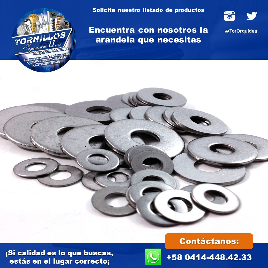 TorOrquidea's tweet photo. Por algo somos el mejor aliado para tu negocio... Tenemos la arandela que necesitas para ejercer presión, creando una conexión ajustada. 
Contáctanos y cotiza con nosotros.... Somos mayoristas 
#Tornillos #Drywall #ferreteria #aluminio #tornilleros #bolts https://t.co/5QKDPUl2OE