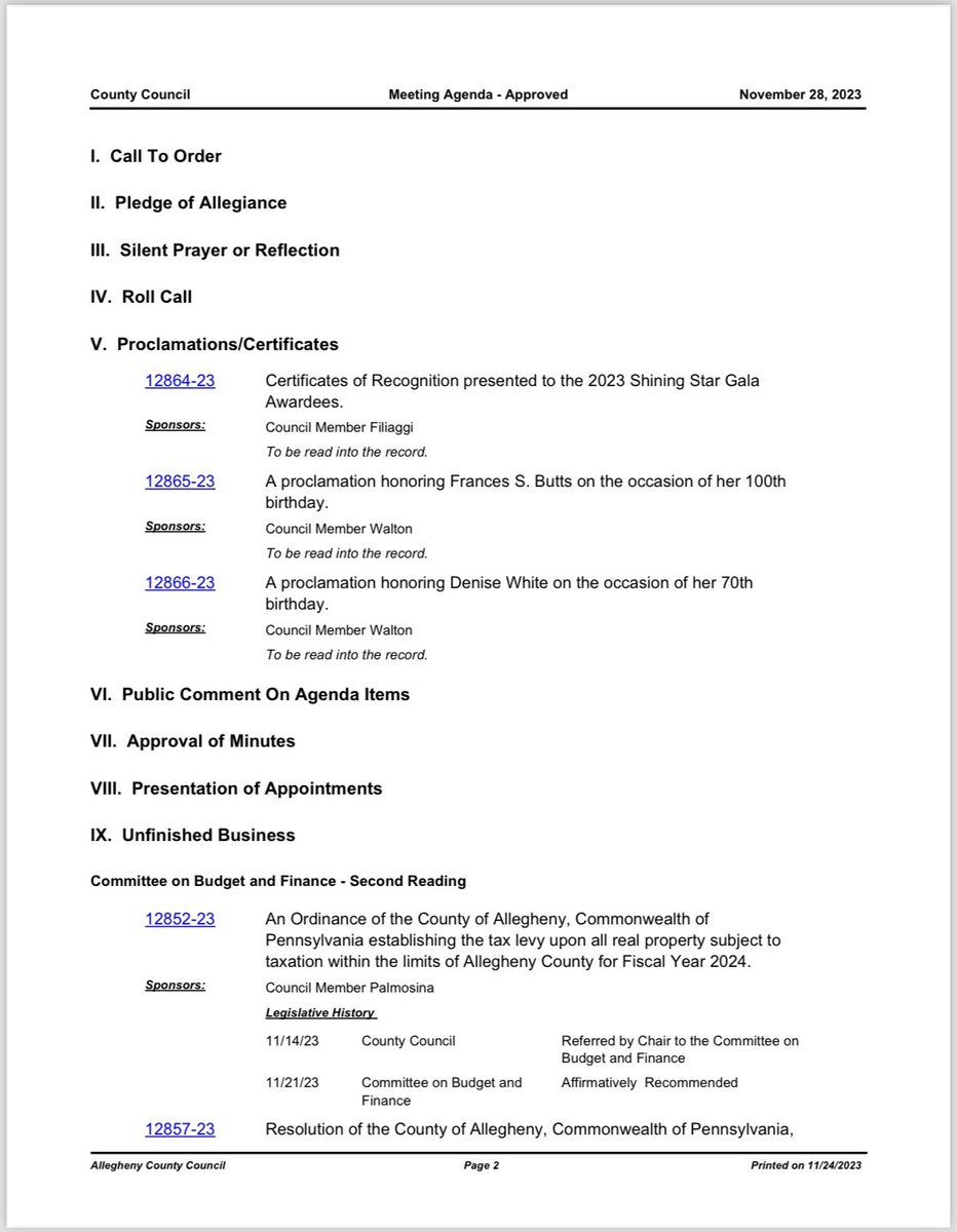 CountyDuerr's tweet photo. Shaping up to be a short one tonight. Attached below is the agenda for this evening’s County Council meeting. 

https://t.co/38Lvye8mdY https://t.co/2JzUM4J7ys