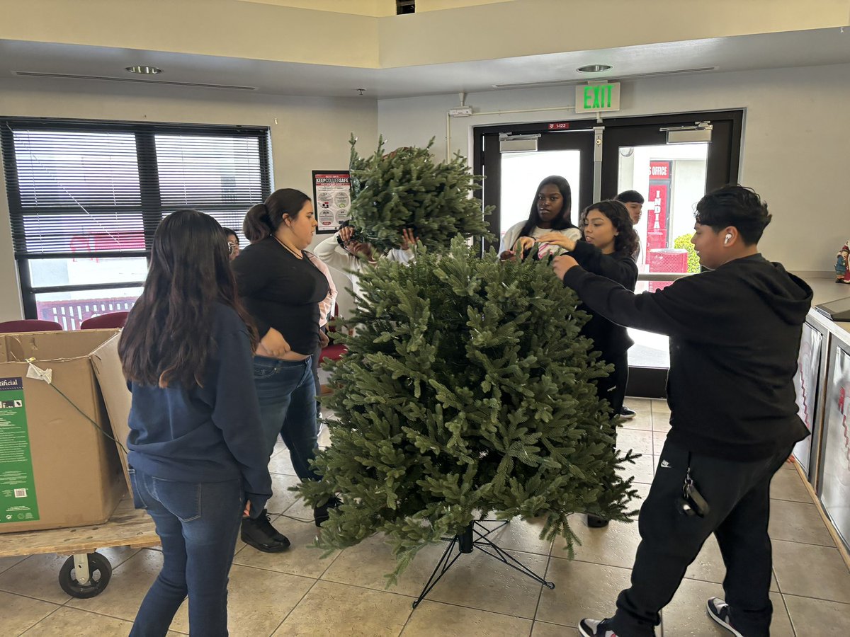 LighthouseIHS's tweet photo. Leadership class putting up holiday decorations in the front office! @Indians_IHS @TheLeaderinMe https://t.co/2UiRAkJ9Ei