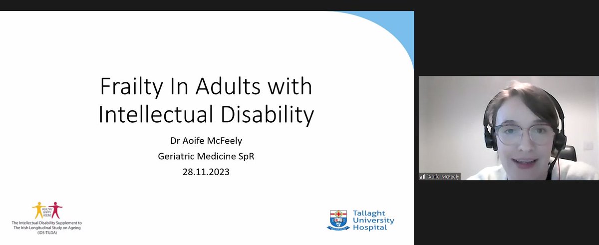 On such an important day, our Clinical Lecturer and M.D. student Dr Aoife McFeely @AoifeMcfeely is providing a comprehensive lecture to our interdisciplinary cohort of postgraduate frailty students, which incorporates key findings of @IdsTilda #ThisIsTrinityMed #Interdisciplinary