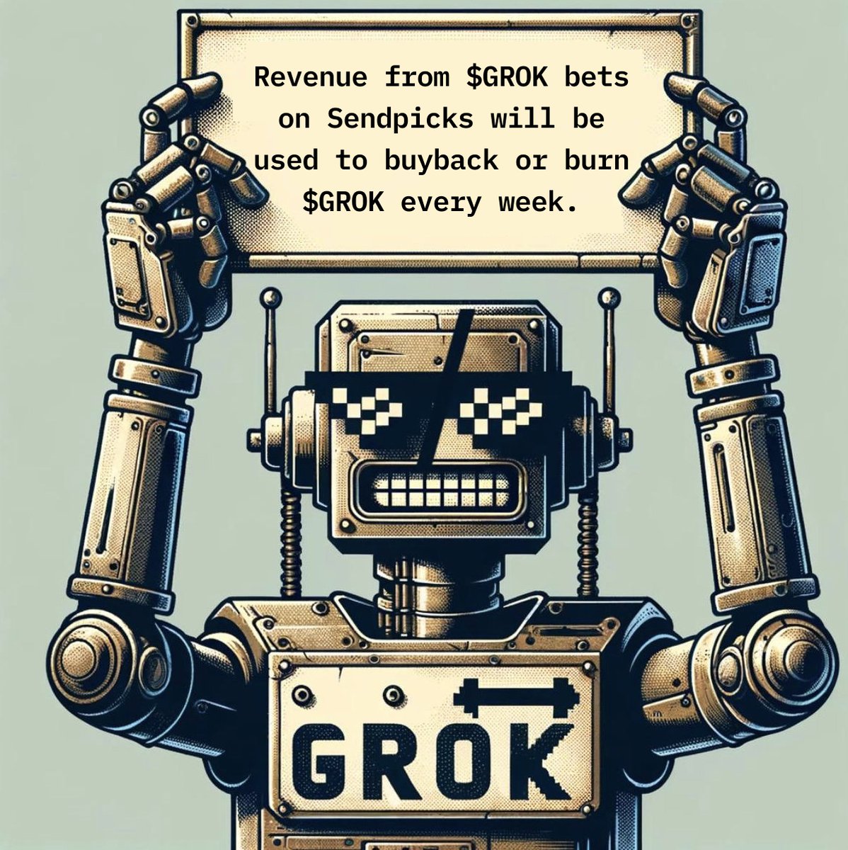 We added $GROK as an option for betting on our platform.

All revenue generated through $GROK bets will be used to buyback or burn #GROK every week <a href="/GROKERC20/">GROK</a>