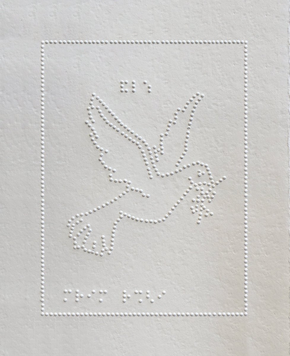 rashghi_art's tweet photo. ⠠⠏⠂⠉⠑⠀⠃⠊⠗⠙⠎⠀🕊⠀
Peace birds 🕊
The two birds flew today and went to reach a blind boy and girl.
One of the most beautiful moments of my life is the touch of these paintings by the blind people.
#NFTNYC2024 #brailleart #steptouch #Blind #NFTcollections #NutsArtshare https://t.co/1MlGbvR54W