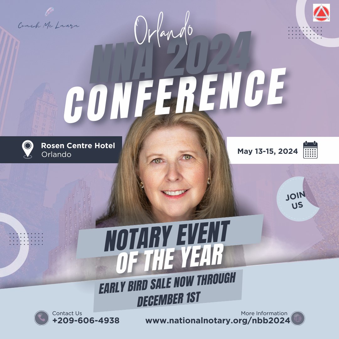 GotNotary's tweet image. Join us as we journey towards Notary excellence! Elevate your career - reserve your spot at nationalnotary.org/nbb2024. #NotaryExcellence #OrlandoSummit #LimitedTimeOffer #CareerGrowth #NetworkingOpportunity #NotaryLegacy #NBB2024Journey #LuxuryEvent #CareerBoost #NotarySummit2024