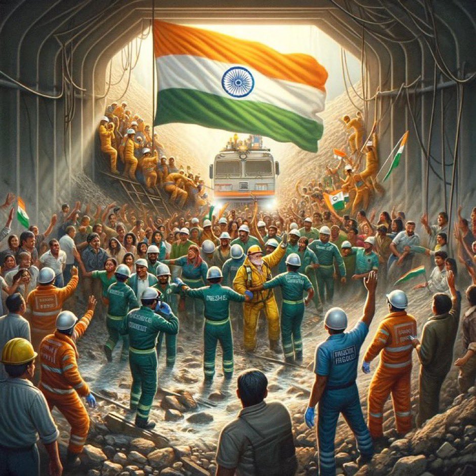 agraboy's tweet photo. Tunnel resue operation is by far the fastest tunnel avalanche rescue operation in the world Chile is one of the most developed countries in the world &amp; it took 69 days to rescue workers from a similar condition. Our Bharat has done something truly unparalleled in the history. 🇮🇳 https://t.co/Ivf9dRDfo2