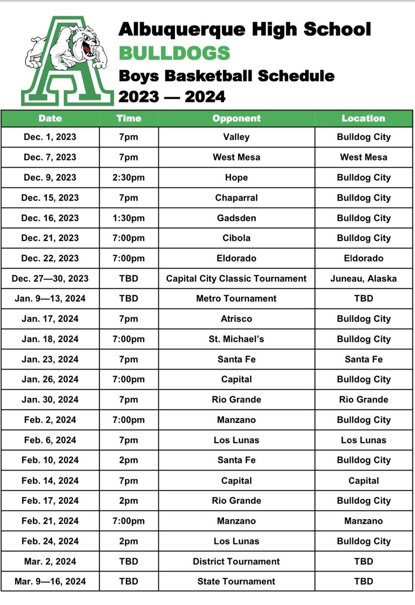 Albuquerque High Bulldog Basketball tweet media