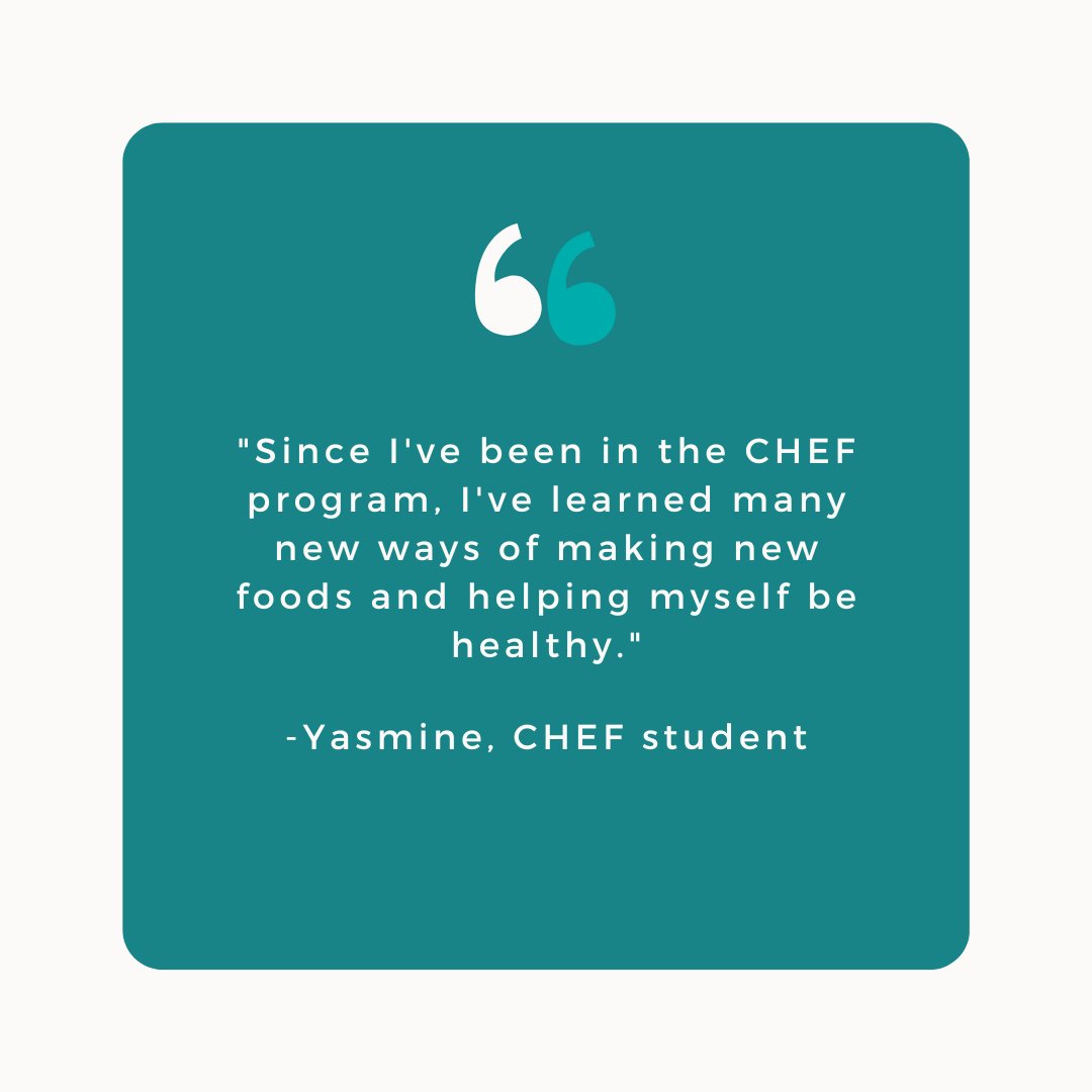 We love hearing from the CHEF community and learning about the impact nutrition education has made in their lives. To learn more about our program, visit chefsa.org. #nutritioneducation #culinarymedicine