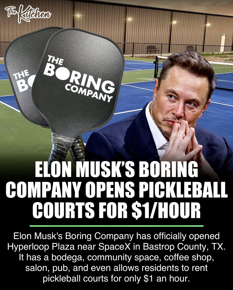 TheKitchenPB's tweet photo. Love him or hate him, $1/hour makes Elon an insta-legend. 🙌🏼

@elonmusk #pickleball https://t.co/aWyxSoaBYk