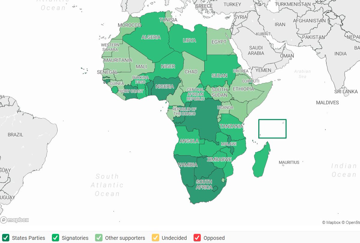 The #TPNW2MSP is a critical moment in the global effort to abolish nuclear weapons. #African States have shown strong support for the treaty as depicted in the map by @BanMonitor.  banmonitor.org
#NuclearBanWeek