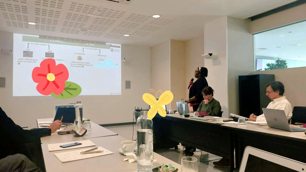BacPathLiv's tweet photo. Today our two postdocs @MurielleB_07 and @DrPottenger are presenting their amazing work at the @light4lungs consortium meeting in Sitges. Well done!👏👏 @BacPathLiv @LivUni_IVES @LivUni https://t.co/joOgkHFpDm