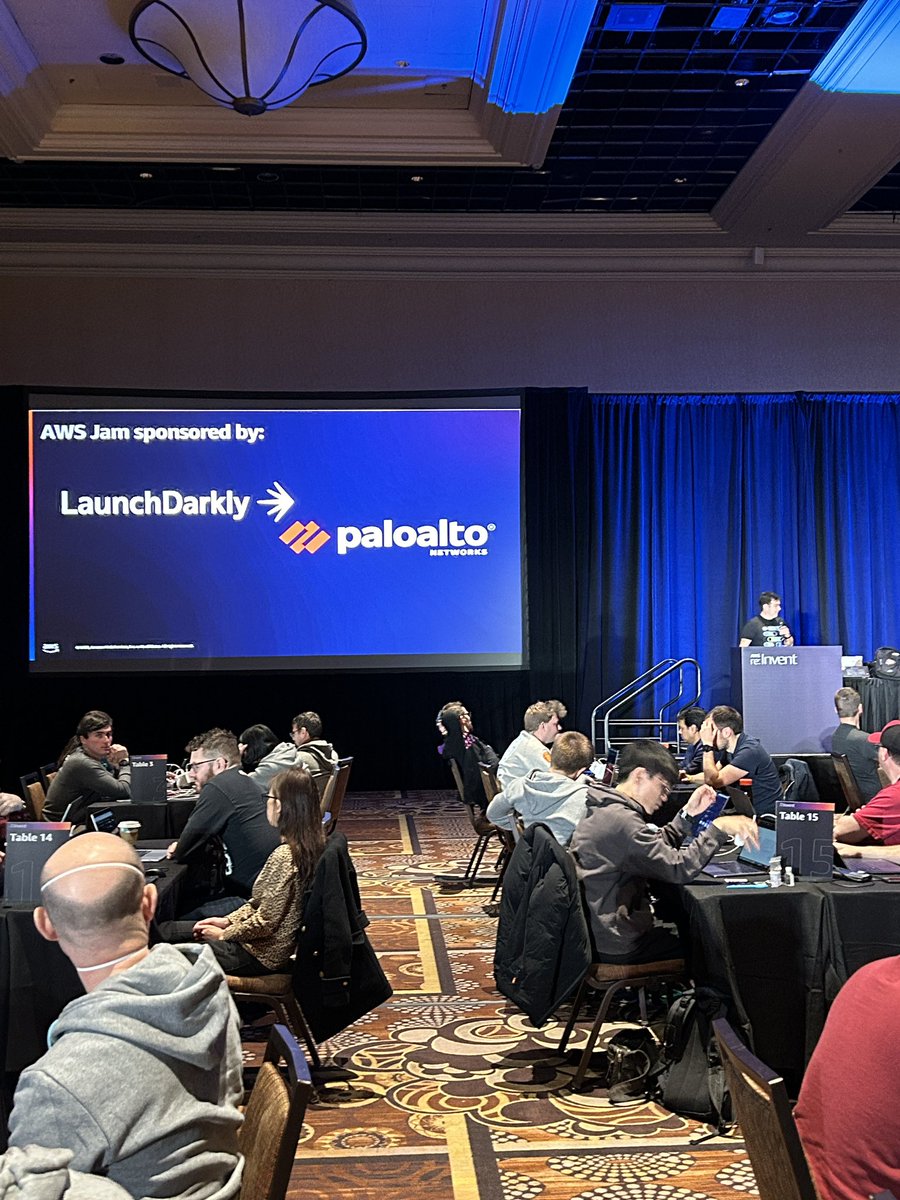 colleenpierre's tweet photo. Packed house for the AWS Jam! https://t.co/hq4QokmN42