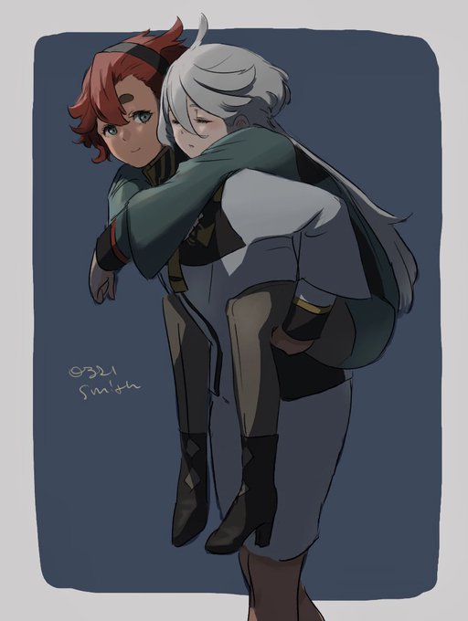 「bangs piggyback」 illustration images(Latest)