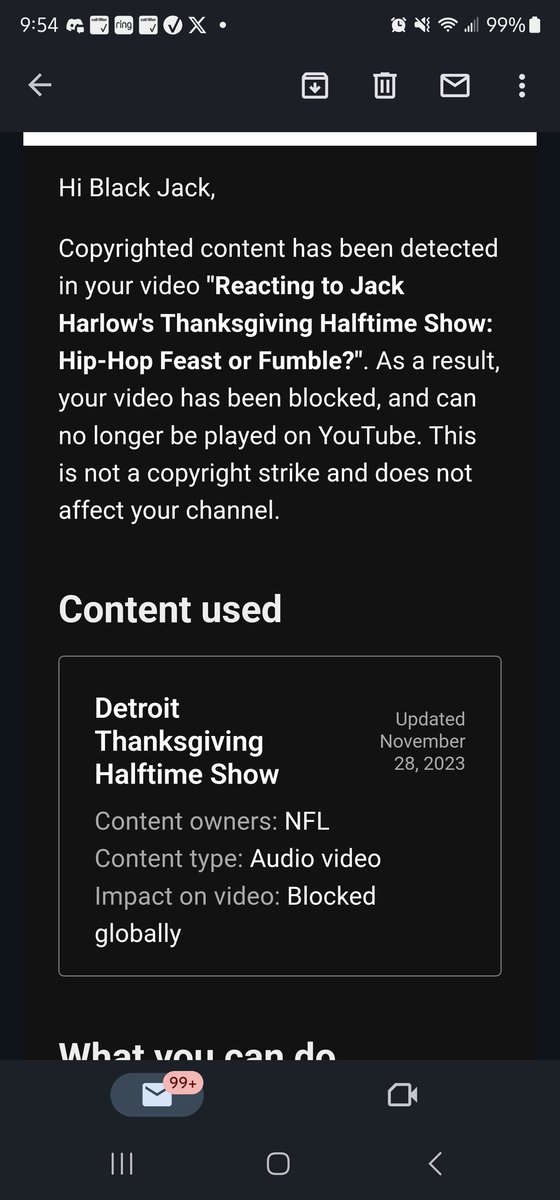 dominusartium's tweet photo. Lol Jack Harlow's team trying to erase history by scrubbing the internet of any videos that show his halftime show. They blocked my video after almost a week of it being up. https://t.co/VpV6XKMHtj