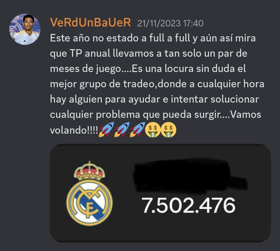 JJ FUT - TRADER 💰 (@jjfut3) on Twitter photo 🚨 LISTA DE TRADEO GRATUITA 🚨
En colaboración con <a href="/Trading4Players/">TRADING 4 PLAYERS 📊</a> os traemos una nueva lista de tradeo.
Requisitos:
- Seguirme 🫂
- Dar RT 🔄
Os dejo la página web del VIP de tradeo y algunos tradeos que hemos hecho durante Black Frida
trading4players.com 🚨 LISTA DE TRADEO GRATUITA 🚨
En colaboración con <a href="/Trading4Players/">TRADING 4 PLAYERS 📊</a> os traemos una nueva lista de tradeo.
Requisitos:
- Seguirme 🫂
- Dar RT 🔄
Os dejo la página web del VIP de tradeo y algunos tradeos que hemos hecho durante Black Frida
trading4players.com
